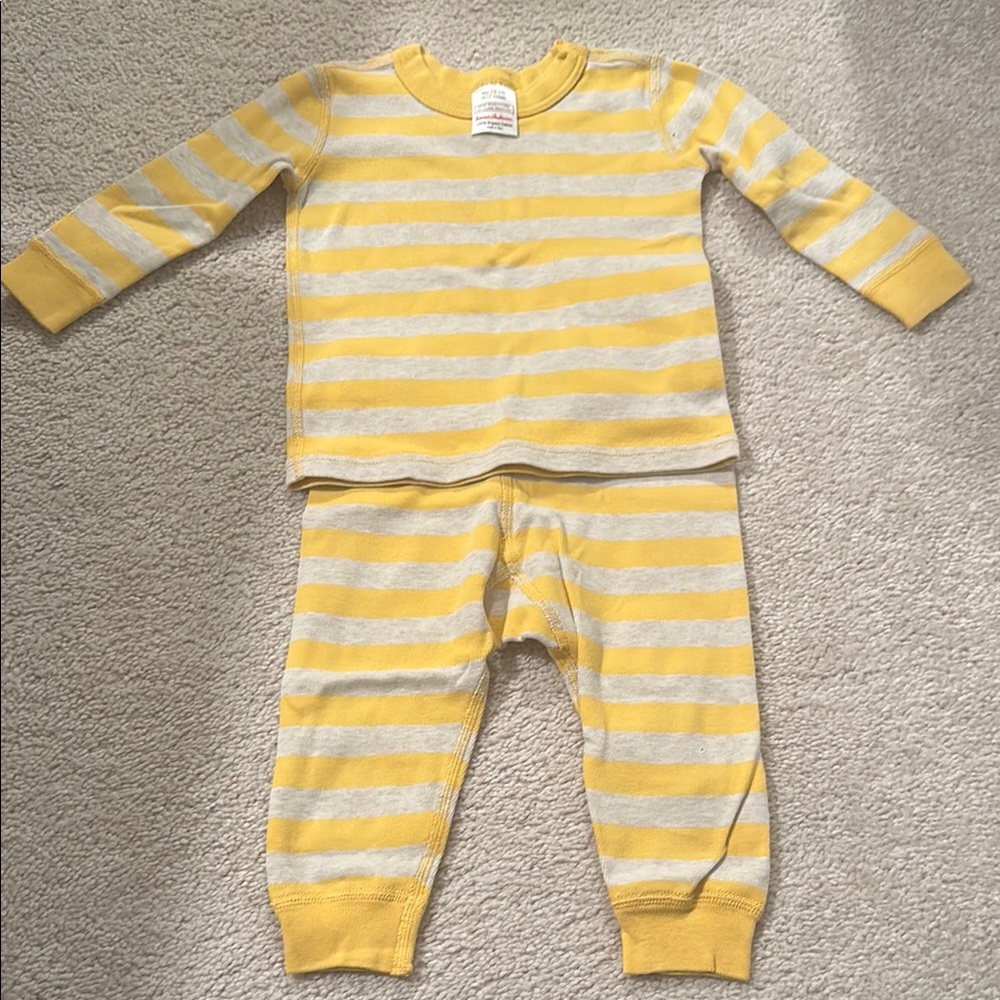 Hanna Andersson Yellow Striped Kids Pajamas